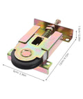 2 Pcs Sliding Door Roller Wheels With Heavy Duty Stamped Housing And POM Bearings, front view showing dimensions in cm and inches