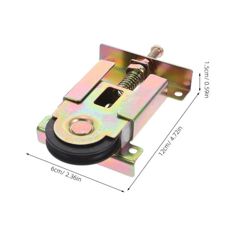 2 Pcs Sliding Door Roller Wheels With Heavy Duty Stamped Housing And POM Bearings, front view showing dimensions in cm and inches