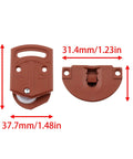 Sliding Door Cabinet Roller Gear Track Panel Internal Kit Two Pack With Screws Durable Plastic Replacement components dimensions.