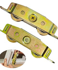 2 Pack Sliding Glass Door Rollers Replacement, 1-1/4" Steel Ball Bearing Patio Door Wheels, Heavy Duty Tandem Wheels Assembly for Andersen, Truth Part #31761A, Jeld Wen, Milgard, Marvin, Peachtree