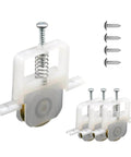 4 Pack Sliding Screen Door Roller Wheels with steel ball bearings, nylon housing, and screws, replacement for B691 & B695, Columbia Doors