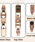 Sliding Door Rollers 1 1/4 Inch Wheel Replacement For Patio Doors And Sliding Glass Doors, bottom, top, back, front views.