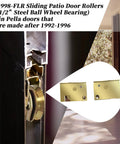 Sliding Patio Door Rollers Compatible With Aluminum Doors Made After 1992 1996, 1-1/2 Inch Steel Ball Wheel Bearing