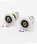 Sliding Door Hanging Roller 4 Pcs Set For Shower RV Bathroom Cabinet Stainless Steel Axle Replacement Wheels close-up view