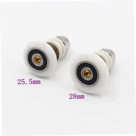 Sliding Door Hanging Roller 4 Pcs Set For Shower RV Bathroom Cabinet Stainless Steel Axle Replacement Wheels close-up view