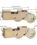 1-1/4 Inch Sliding Door Rollers Replacement Set For Patio Doors And Glass Doors, with dimensions and wheel details visible.