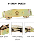 Replacement Sliding Door Rollers With One And One Quarter Inch Stainless Steel Wheels For Smooth Operation Compatible With Jeld Wen Milgard Marvin Peachtree And Caradco Doors Easy Adjustable Design 2 Pack, featuring a dual-wheel roller assembly made from durable carbon steel.