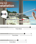 Sliding Door Security Bar, 17-50 inch Adjustable Patio Door Security Bar with Rubber Tips shown on window