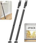 Sliding Door Security Bar and 2-in-1 Sliding Glass Door Stoppers Security for Patio, Home, Hotel Door Stick Security（2Pack Black）