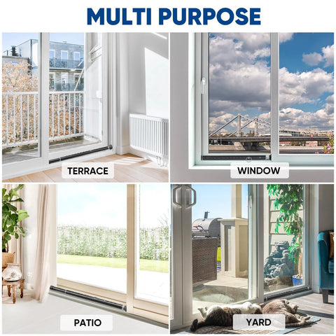 Multi-purpose view of Sliding Door Security Bar Adjustable From 17 To 55 Inches With Rubber Tips Heavy Duty Window Lock Bar