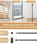Sliding Door Security Bar and 2-in-1 Sliding Glass Door Stoppers Security for Patio, Home, Hotel Door Stick Security in use