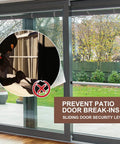 Sliding Door Security Bar，17-50 inch Adjustable Patio Door Security bar with Rubber Tips seen installed on a glass door