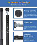 Sliding Door Security Bar 18 To 50 Inches Adjustable Window Security Bar With Rubber Tips Heavy Duty Door Jammer Close-Up