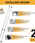 Adjustable Sliding Door Security Bar With Rubber Tips 18.5 To 51 Inches White Multi Use Patio Door And Window Security Bar Strong Steel Construction For Durable Protection Included In A Two Bar Pack.