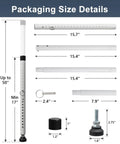 Packaging details of Sliding Door Security Bar, 17.7-50.5inch Heavy Duty Adjustable Sliding Patio Door Lock Bar with Rubber Tips.