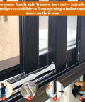 Adjustable Sliding Glass Door Security Bar White Length 15.7 to 27.5 Inches 1.2 Inch Diameter Window Locks For Extra Protection Easy Install Anti-Intrusion Safety Bar Fits Most Doors