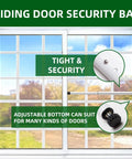 Adjustable Inside Mount Sliding Door Security Bar Fits 17.7 To 50.5 Inches, installed on glass door