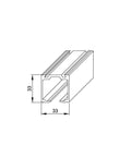 Diagram of aluminum track profile for Sliding/Pocket Door Hardware Kit - 59-inch Track for 1 Door Up to 130lbs - SLID'UP 160.