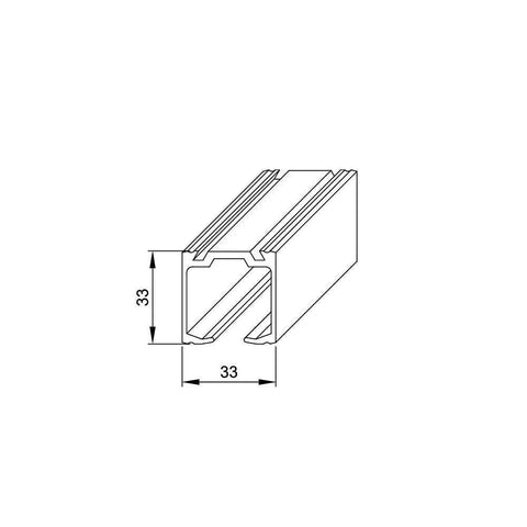 Diagram of aluminum track profile for Sliding/Pocket Door Hardware Kit - 59-inch Track for 1 Door Up to 130lbs - SLID'UP 160.