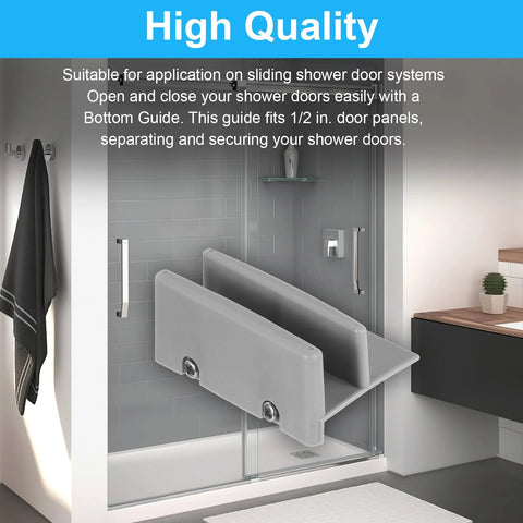 Sliding Shower Door Bottom Track With One Half Inch Groove For Seven Sixteenth Inch Thick Glass Gray Two Piece Set installation guide