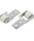 15mm Diameter Wheel Sliding Door Track Guide Wheel Roller Set Of 4 For Cabinet And Sliding Doors White And Silver Tone Plastic And Metal Construction 15x10mm Wheel Size 4mm Hole 11mm Spacing Easy Replacement