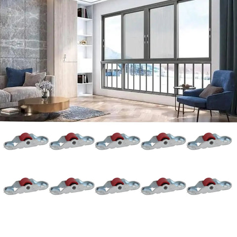 Sliding Door Window Pulley Kit With Base 12mm Stainless Steel Hardware Single Wheel Mute PP Wheel Roller Quiet Operation