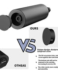 Comparison of adjustable sliding gate guide rollers with a dustproof cover versus a competitor's roller.