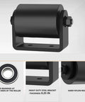 Close-up of 3 Inch Sliding Gate Guide Rollers 2 Pack with C Post Welded Bracket, showcasing hard nylon rollers and steel bracket.