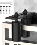 Heavy Duty Sliding Gate Guide Roller Hardware Kit With 4 Inch Black Nylon Wheels And Steel L Bracket, mounted view