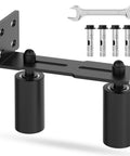 Heavy Duty Sliding Gate Guide Roller Hardware Kit With 4 Inch Black Nylon Wheels And Steel L Bracket, Adjustable Sliding Gate Roller