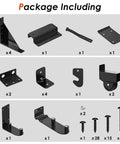 Sliding Gate Hardware Kit components with heavy duty slide gate parts for wooden fence, deck gate outdoor, and sliding baby gate with latch.