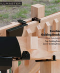 Sliding Gate Kit with Wheel Heavy Duty Fence Gate Frame Hardware for Wooden Deck Gates installed with guiding brackets
