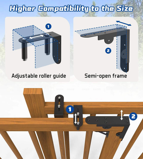 Heavy Duty Sliding Gate Kit with Latch and Manual Universal Hardware for Wooden Gates installation guide