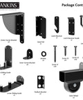 Heavy Duty Sliding Gate Kit Adjustable Hardware for Wood Fence with Anti Sag Corner Brace Gate Latch and Wheels components layout