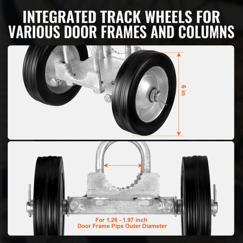 Six Inch Sliding Gate Kit With Heavy Duty Rollers And 600 Lb Load Capacity, Universal Adjustable Track Wheels For Sliding Gates