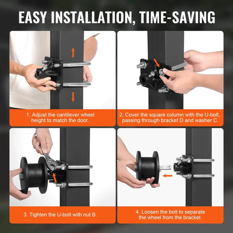 Sliding Gate Kit Rolling Gate Hardware with H Shaped Wheel Groove for Cantilever Sliding Gates installation steps