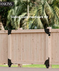 Heavy Duty Sliding Gate Kit Adjustable Hardware for Wood Fence with Anti Sag Corner Brace, Gate Latch, and Sliding Wheels