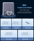 1400lb Sliding Gate Opener Hardware Security System Kit for Automatic Driveway Sliding Gates with remote control features.