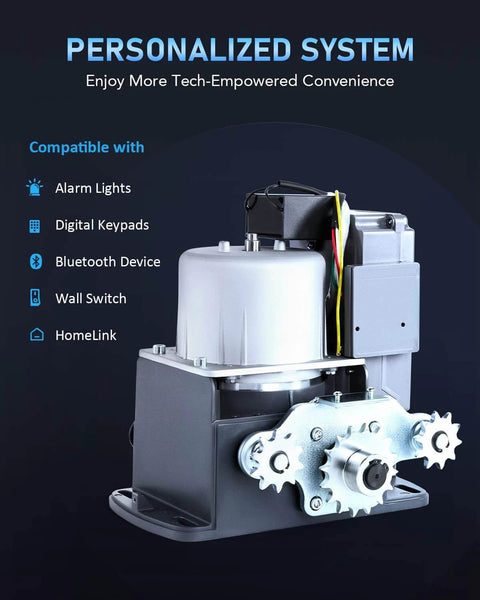 1400lb Sliding Gate Opener Hardware Security System Kit motor with steel housing and remote control features