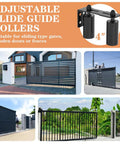 Sliding Gate Roller Guide Set With Heavy Duty Steel L Bracket And Adjustable Four Inch Nylon Support for sliding gates view