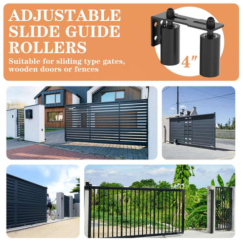 Sliding Gate Roller Guide Set With Heavy Duty Steel L Bracket And Adjustable Four Inch Nylon Support for sliding gates view