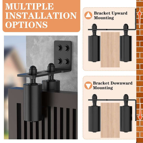 Sliding Gate Roller Guide Set With Heavy Duty Steel L Bracket And Adjustable Four Inch Nylon Support installation options