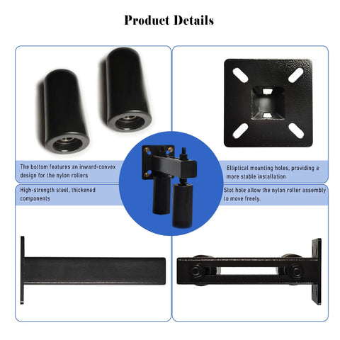 Sliding Gate Rollers And Guide Kit With Four Inch Nylon Wheel Heavy Duty Steel Bracket For Sliding And Rolling Gates Adjustable Bracket Opens Up To Five Point Seven Inches Provides Smooth Quiet Operation And Durable Rust Resistant Construction