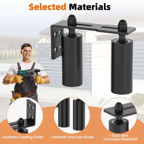 Sliding Gate Roller Guide Kit With Heavy Duty 6 Inch Adjustable Nylon Wheels And Rust Proof L Bracket For Sliding Gates