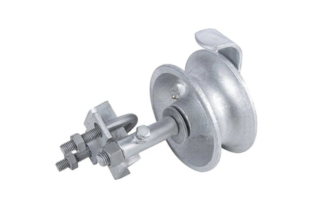 Sliding Gate Rollers For Chain Link Fences Fit One And Seven Eighths Inch Or One And Five Eighths Inch Gate Frames With Rear Pipe Track Wheels Pack Of One Includes A Single U Bolt Durable Heavy Duty Steel Construction For Outdoor Use