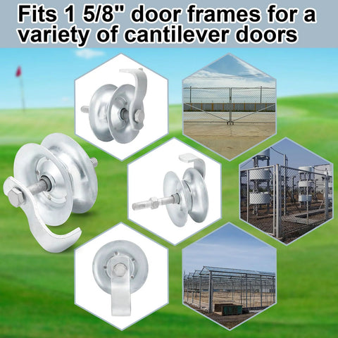 2 Pack 5 Inch Sliding Gate Rollers Galvanized Steel Pipe Track Gate Hardware Kit For One And Five Eighths Inch Pipe Track Fence