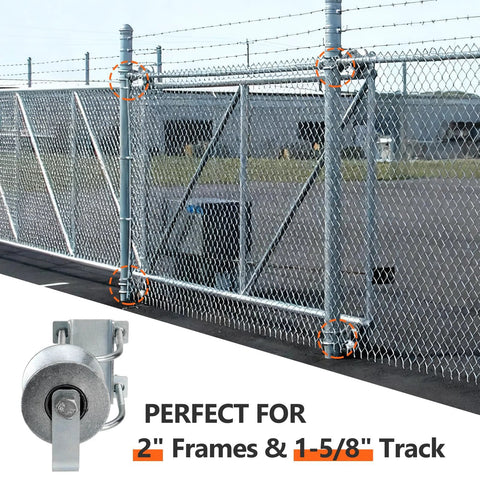 Sliding Gate Rollers In Steel Construction For Two Inch Gate Frames And One And Five Eighth Inch Track Pipe With Double U Bolt Pack Of Two Engineered For Smooth Reliable Gate Operation
