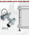 Rolling Gate Hardware Kit for Farm Fence and Sliding Gates with Track Bracket and Measurements