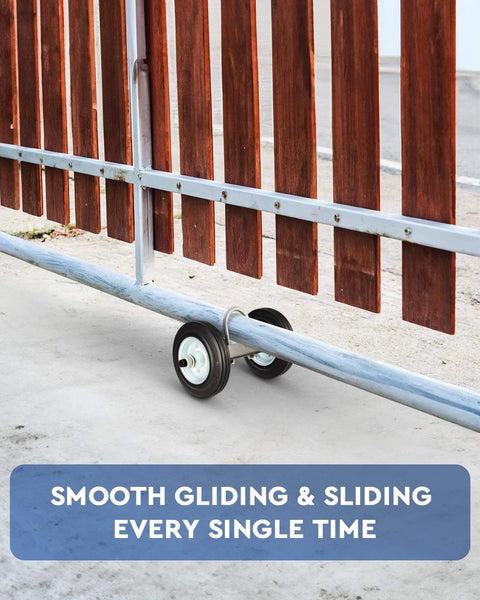 6" Heavy Duty Sliding Gate Wheel for Metal Tube Gate, 600 lb Capacity Chain Link Fence Gate Wheel in action