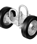 Six Inch Sliding Gate Kit With Heavy Duty Rollers and 600 Lb Load Capacity, zinc coated frame, universal adjustable track wheels